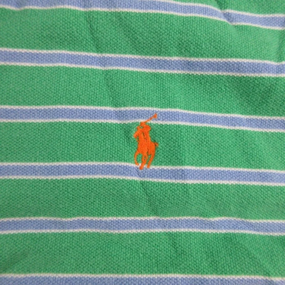 Polo By Ralph Lauren Polo Shirt Mens XL Green Striped 100% Cotton Golf
